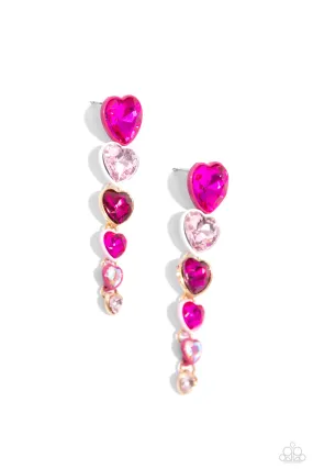 Paparazzi Cascading Casanova Pink Post Earrings