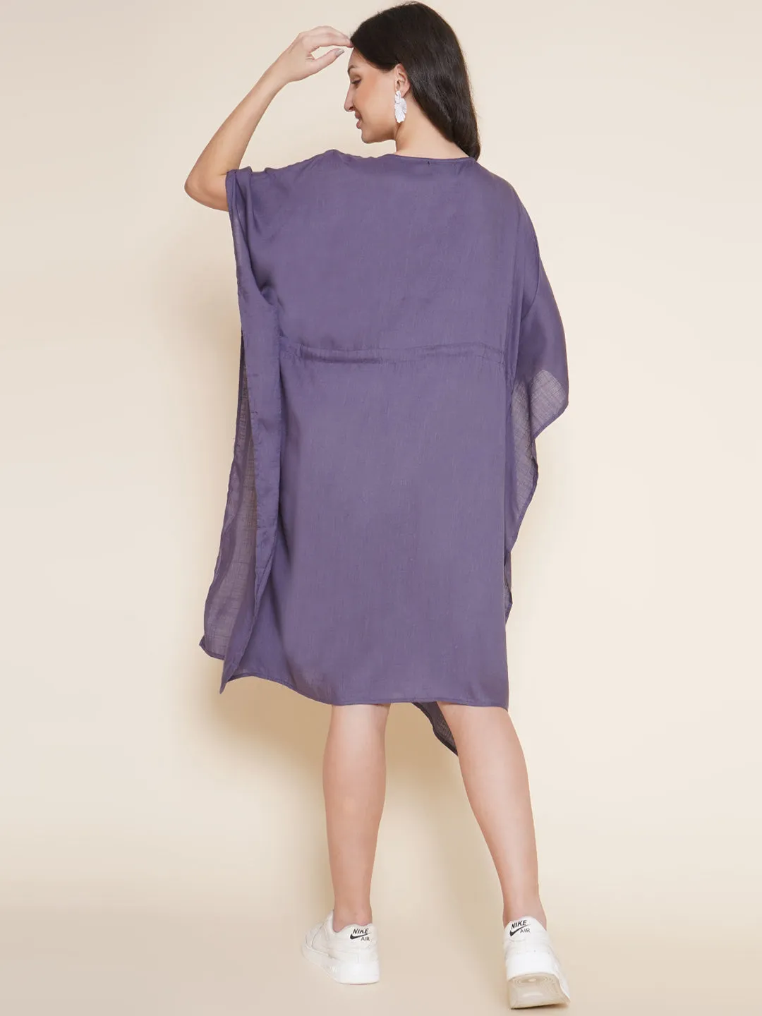 Purple Grey Maternity and Nursing Kaftan