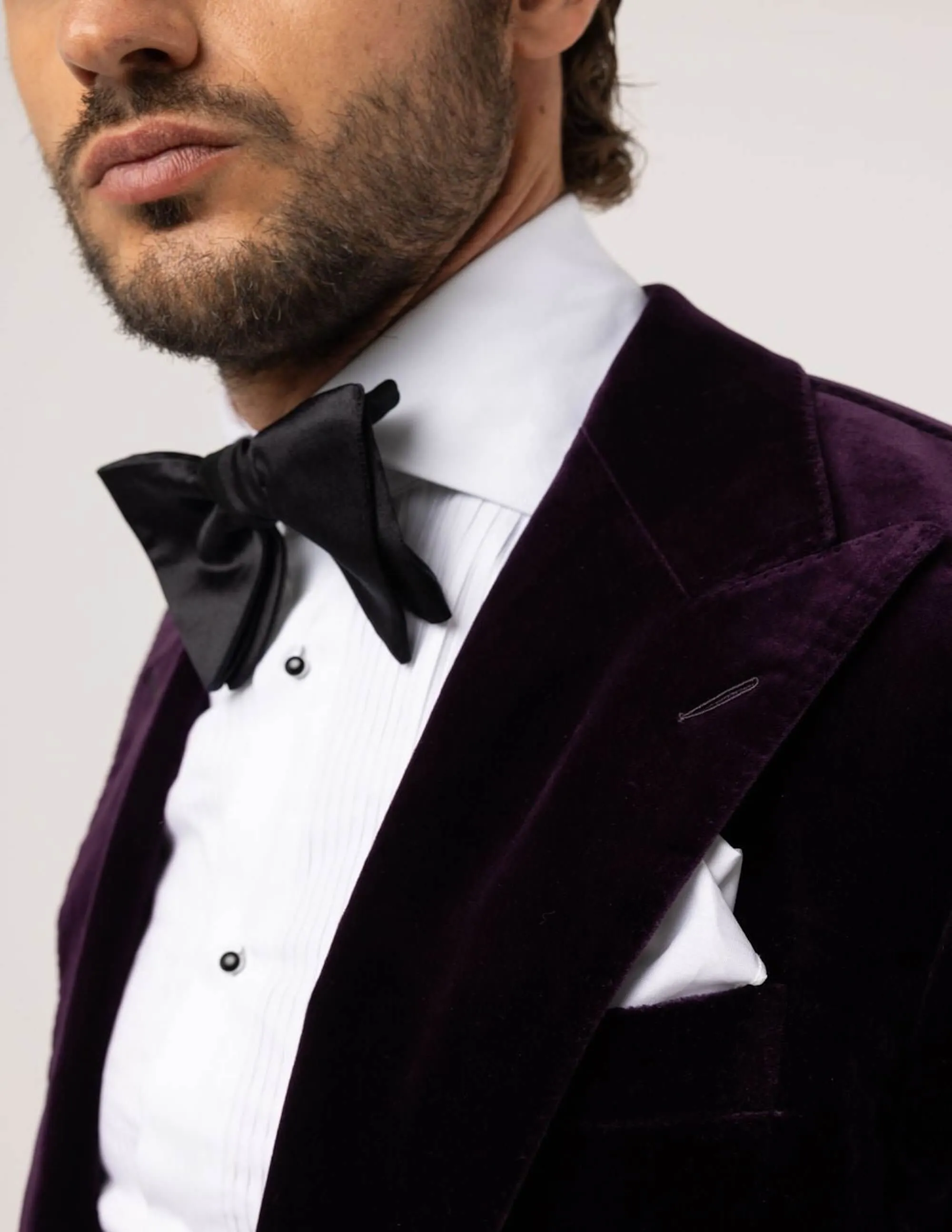 Purple Velvet Single Breasted Jacket