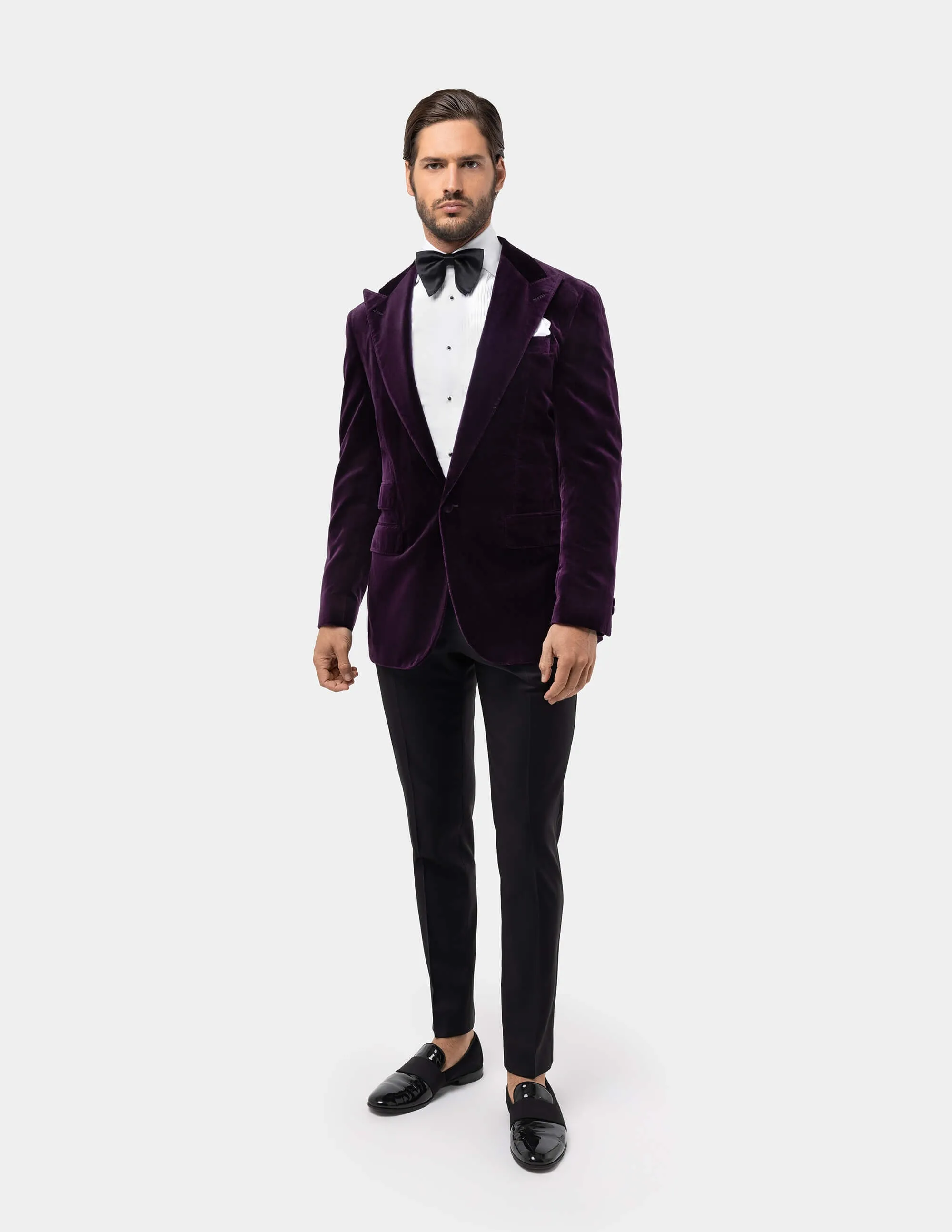 Purple Velvet Single Breasted Jacket