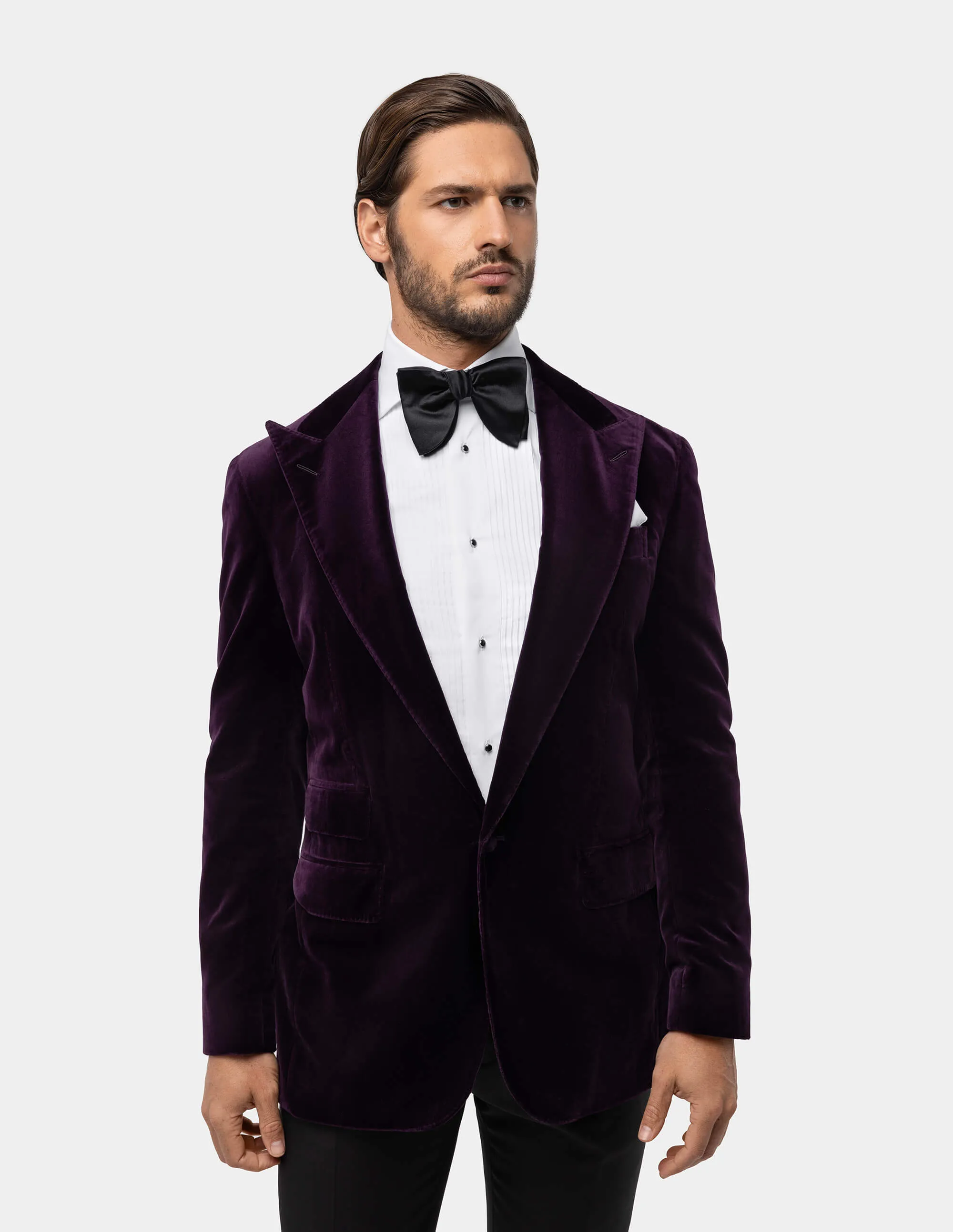 Purple Velvet Single Breasted Jacket