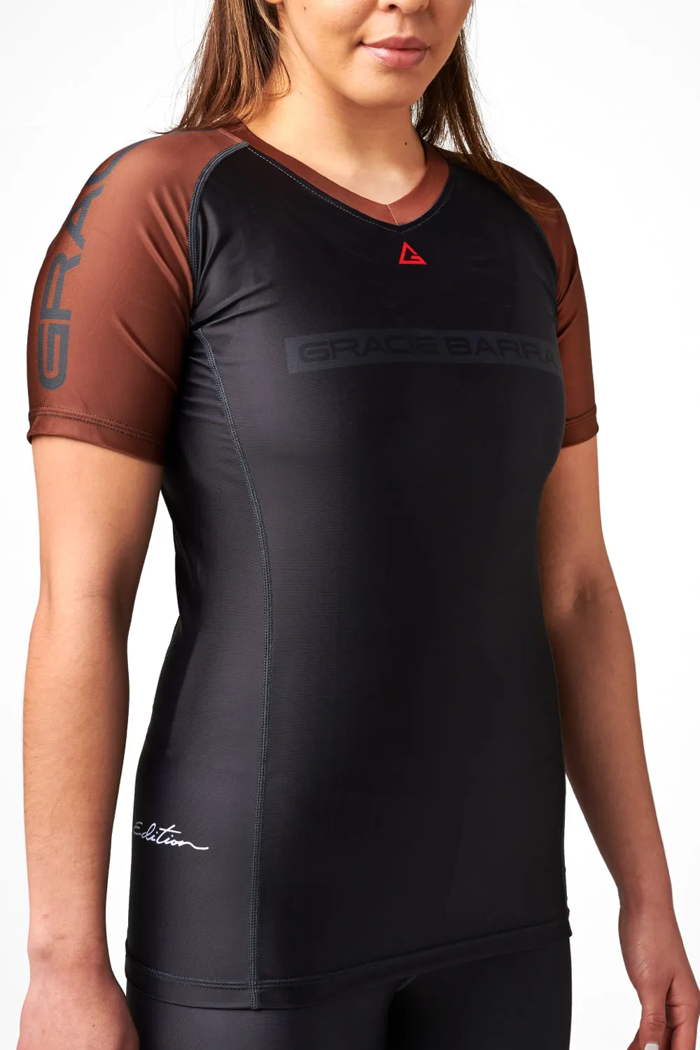 Rashguard Ranqueada M/C Feminina- Marrom