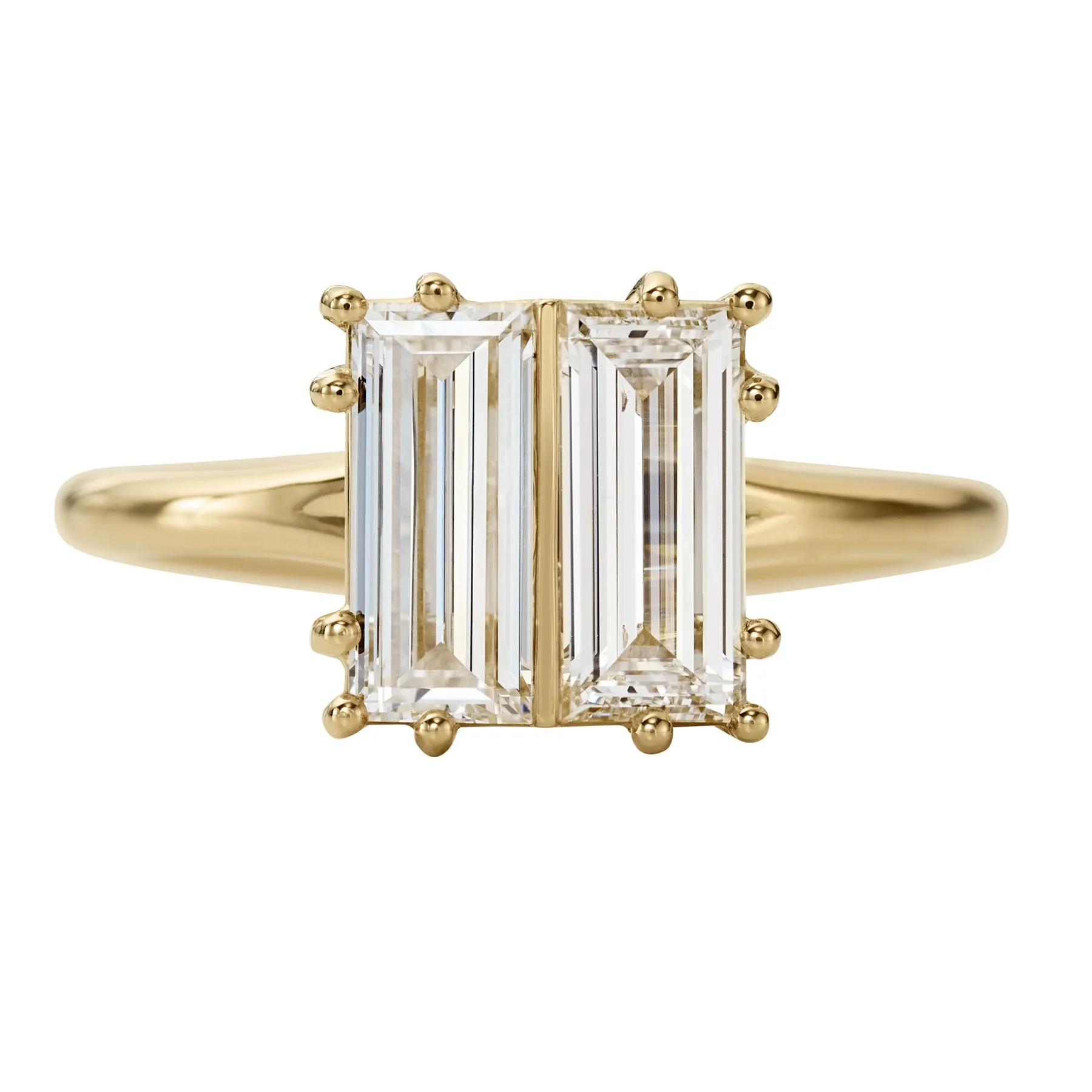 Rectangular Step Cut Diamond Engagement Ring