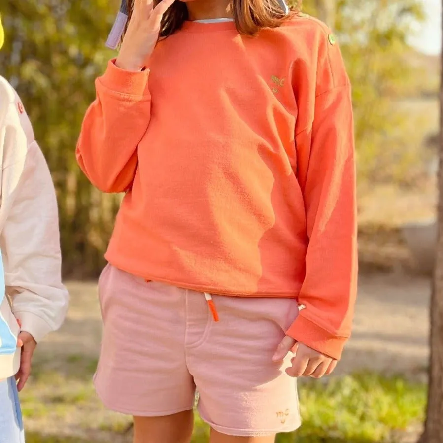 Recycled Cotton Coral Kid Sweatshirt