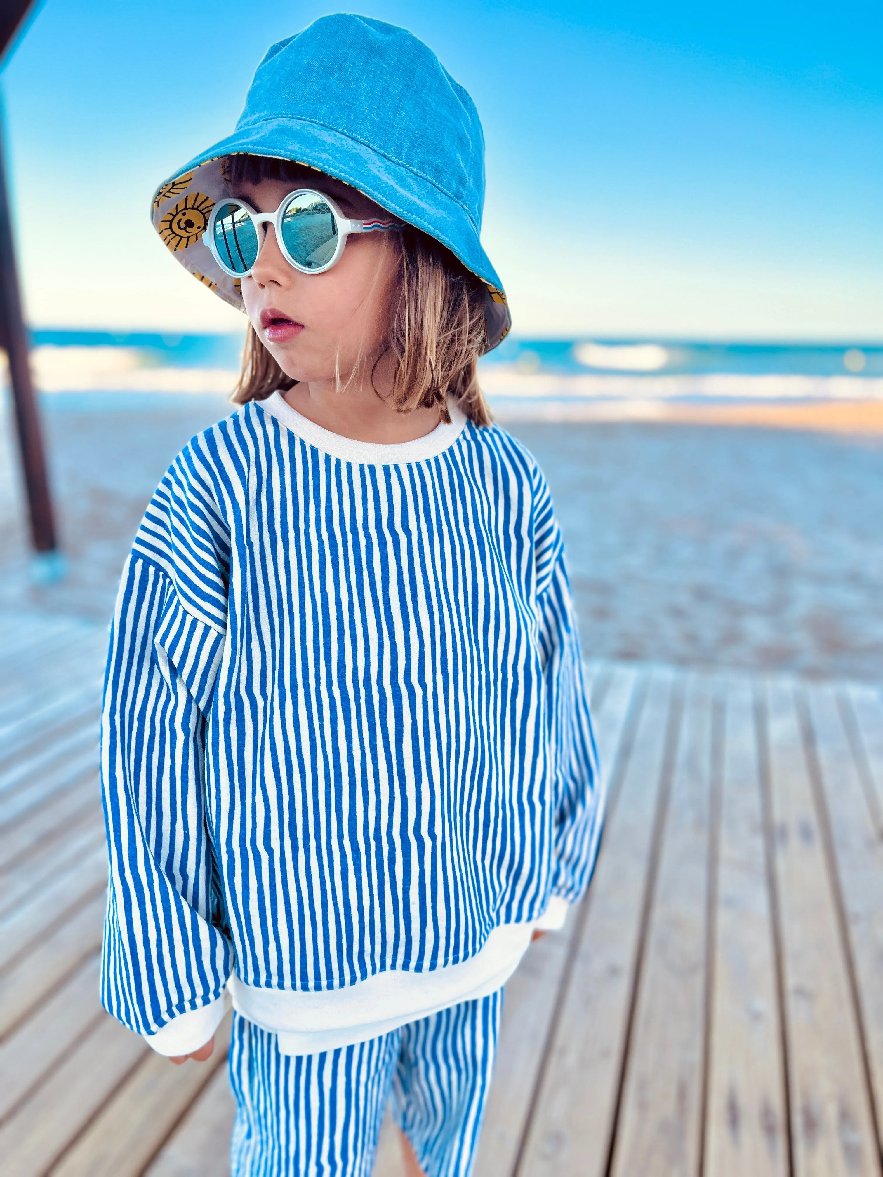 Recycled Cotton Stripes Kid Sweatshirt