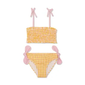 Recycled Polyester Yellow Gingham Girl Bikini