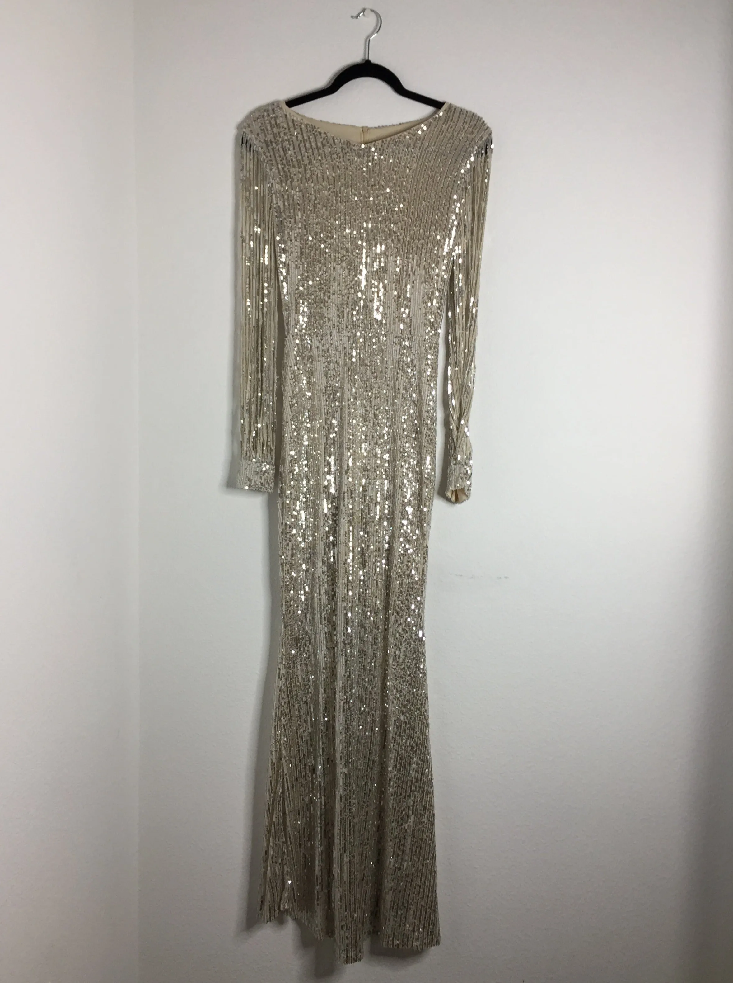 Sequin Fringe Sleeve Maxi Dress (Re-Fixed)