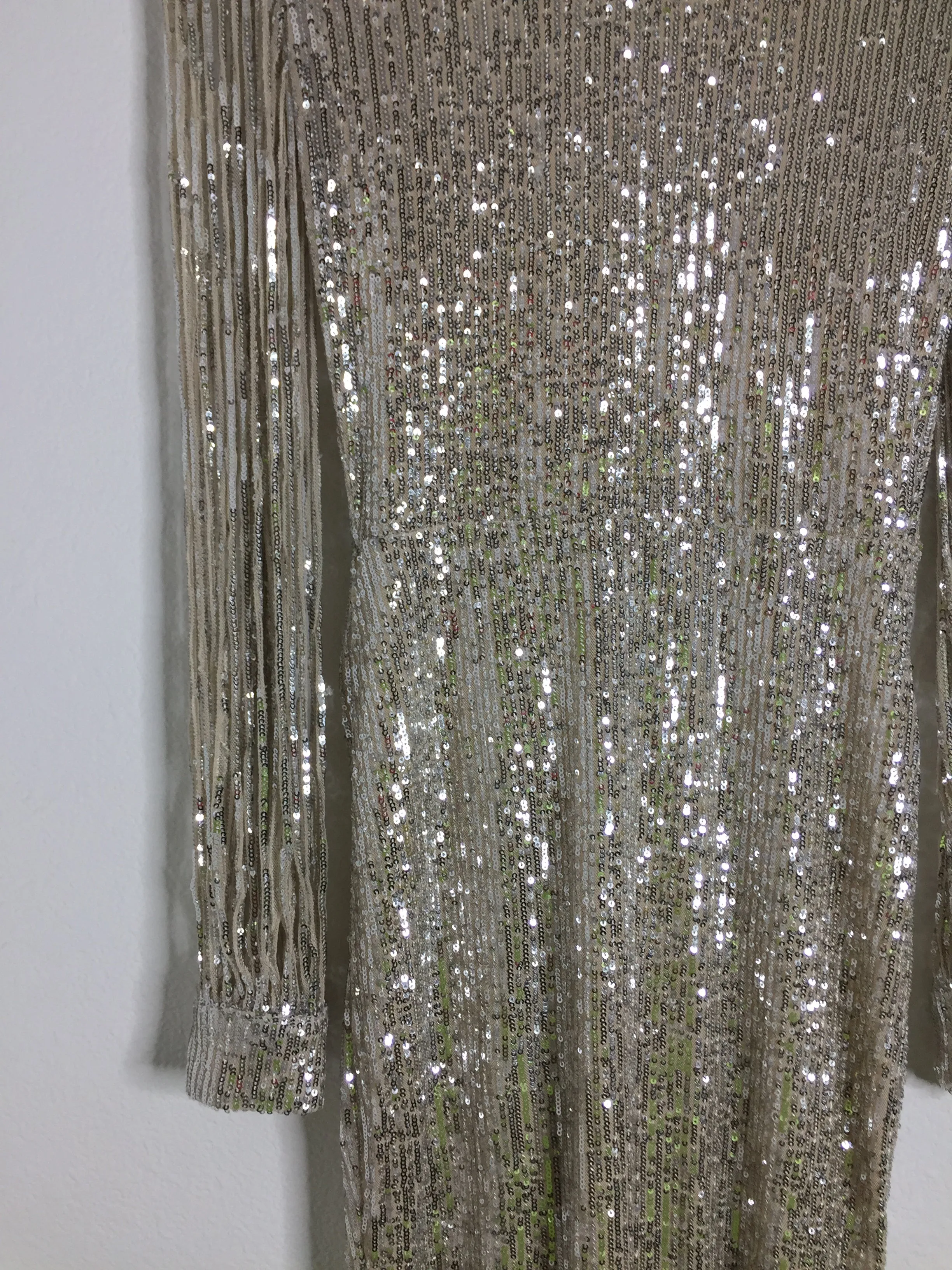 Sequin Fringe Sleeve Maxi Dress (Re-Fixed)