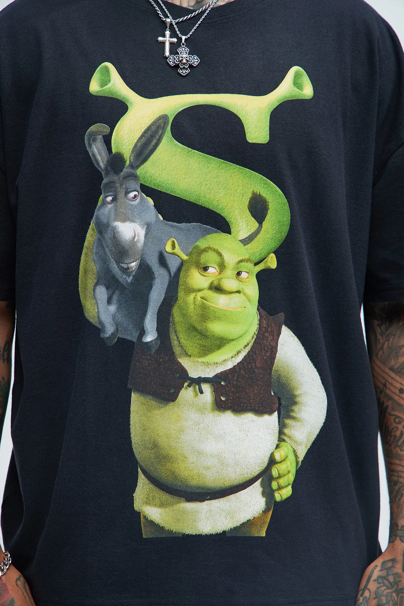 Shrek And Donkey Short Sleeve Tee - Black