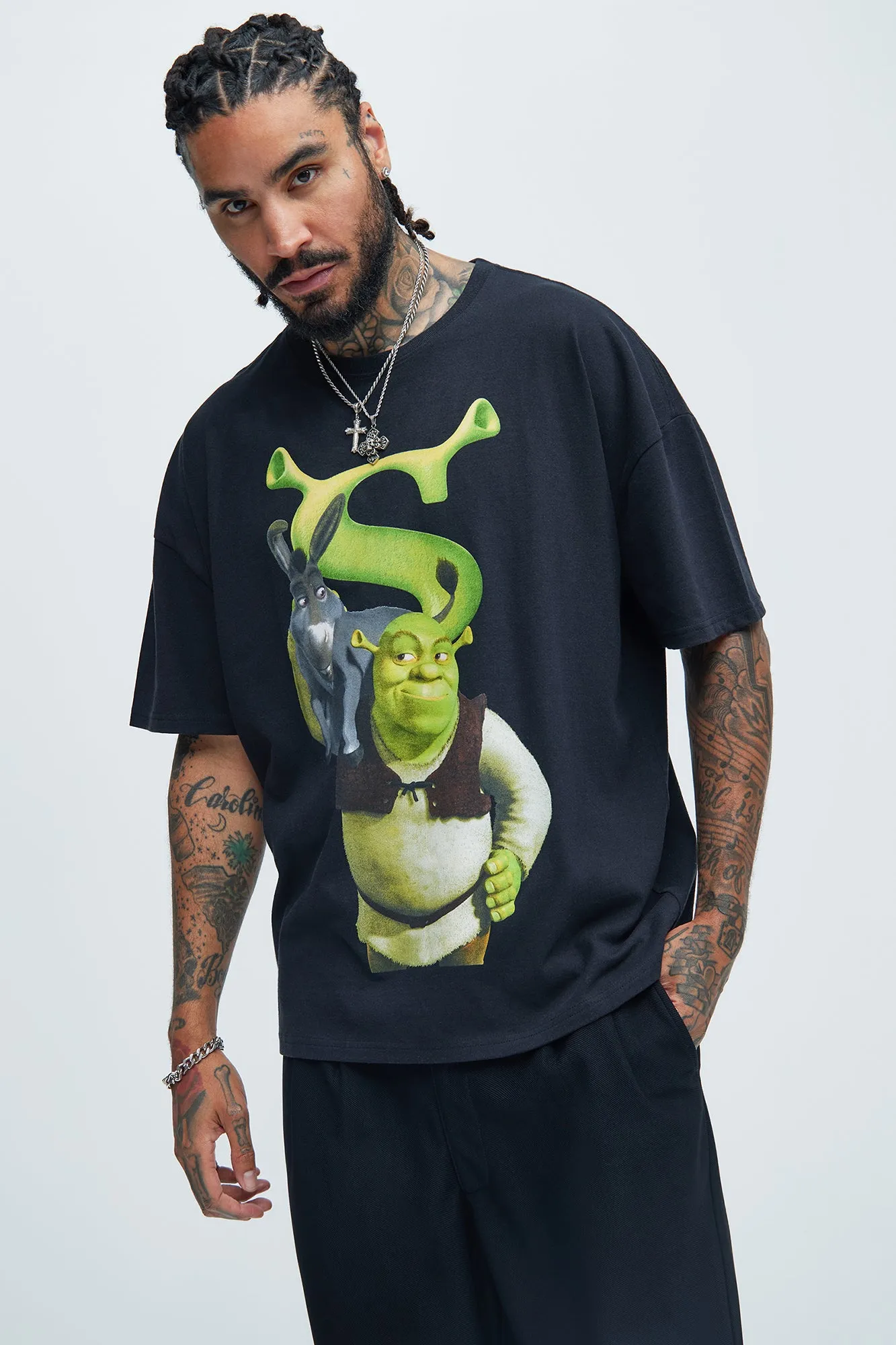 Shrek And Donkey Short Sleeve Tee - Black