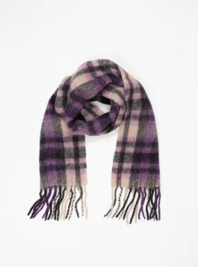 Sliced Wool Scarf Purple Check