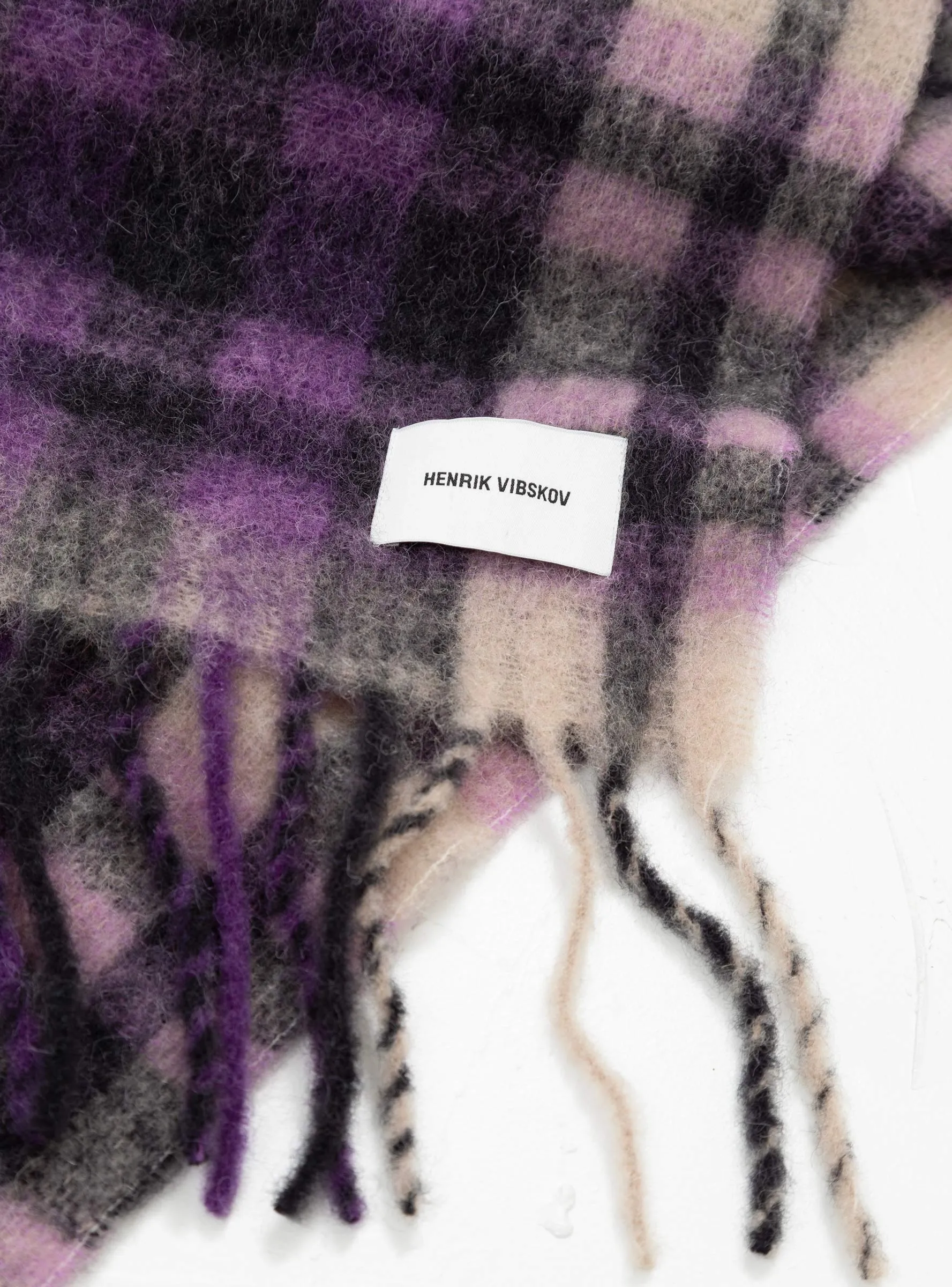 Sliced Wool Scarf Purple Check