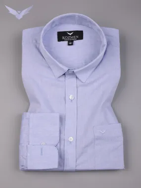 Solid Light Purple Cotton Casual Shirt