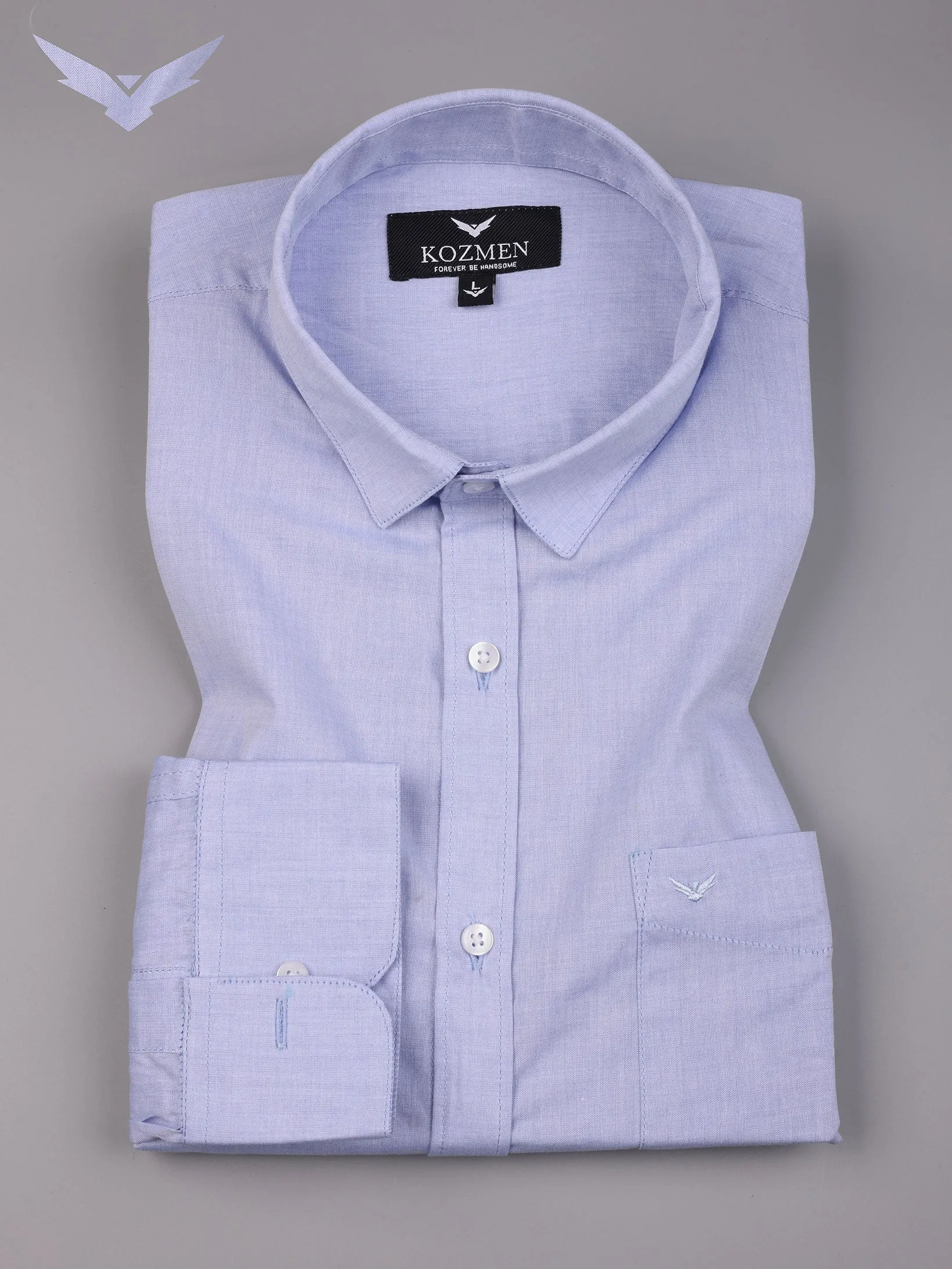 Solid Light Purple Cotton Casual Shirt