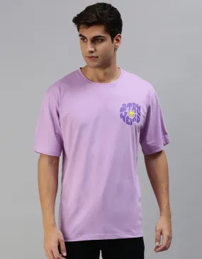 Stay Weird Lilac Oversized Pocket Graphic Printed Tshirt