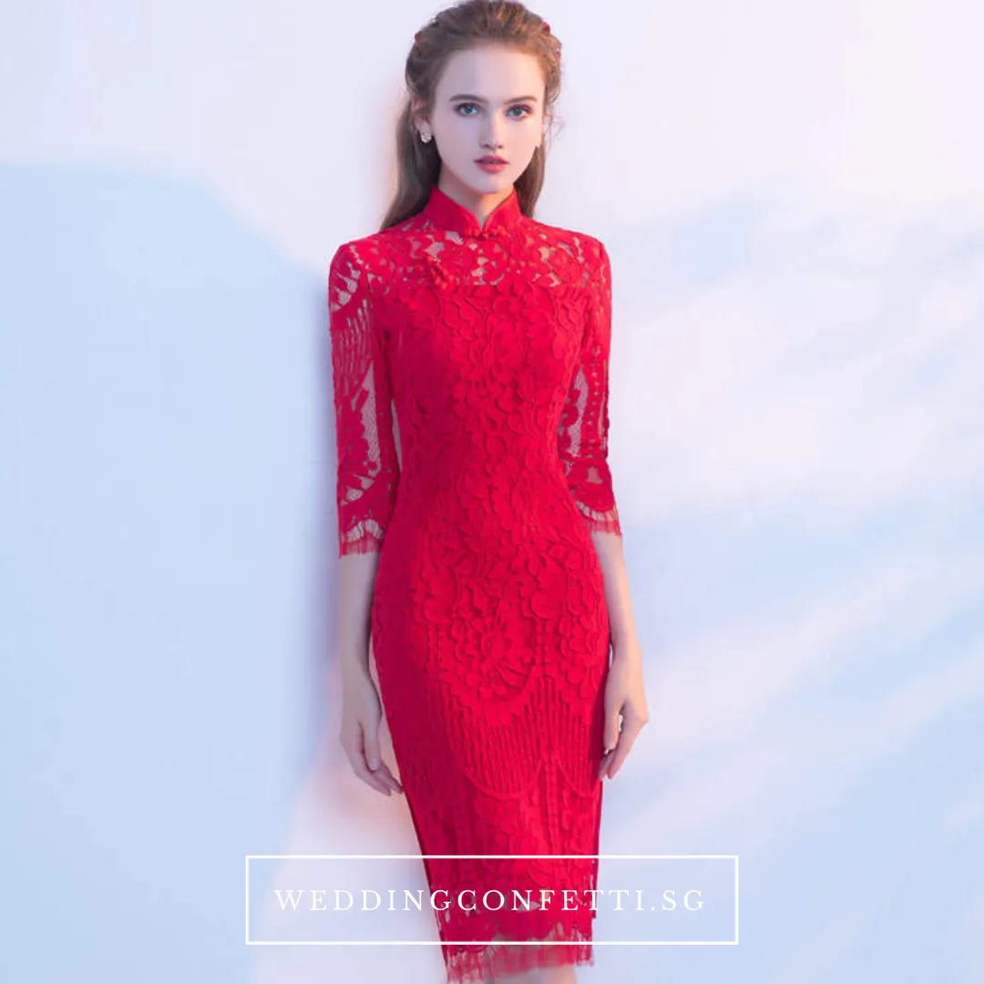 The Cassia Lace Mandarin Collar Dress