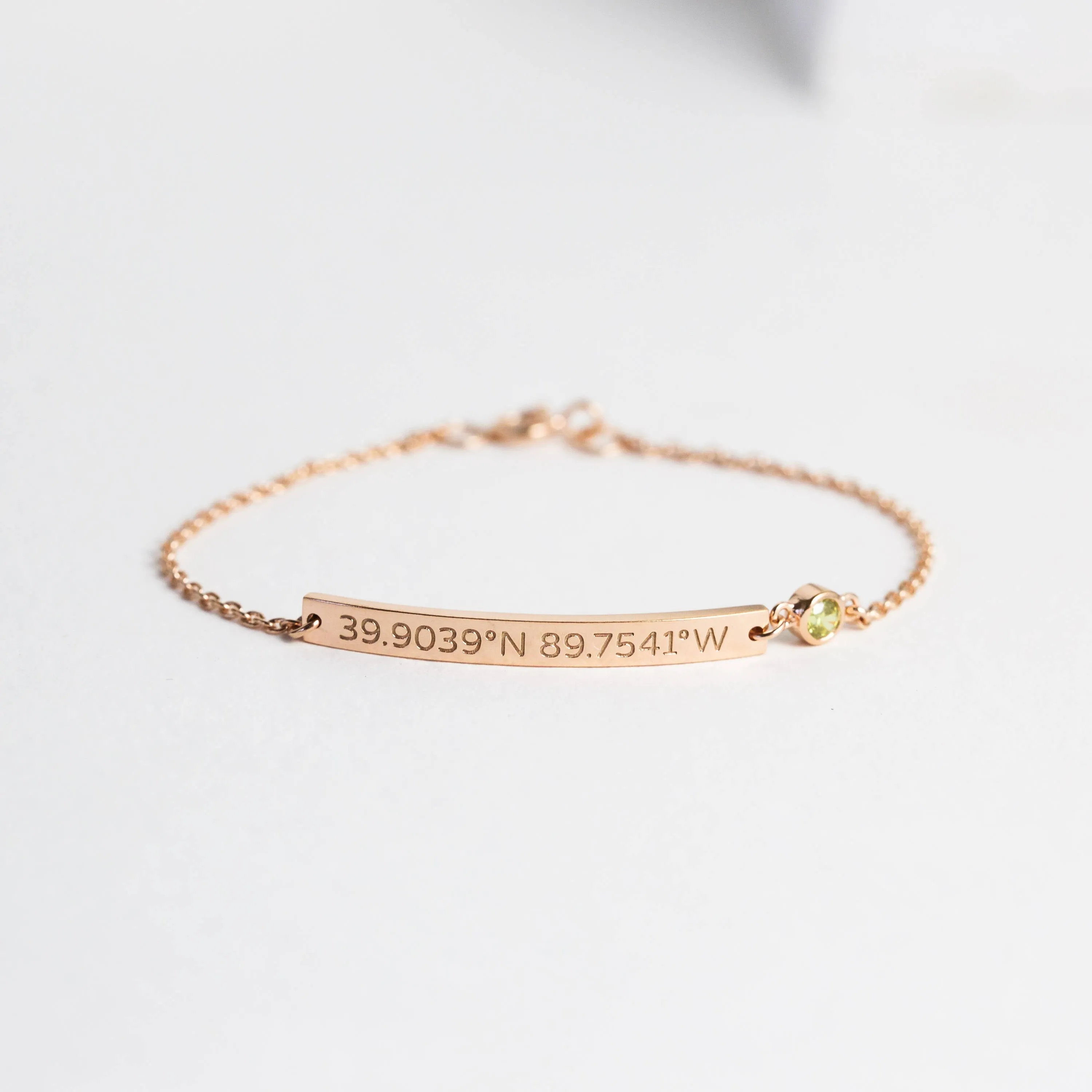 Thin Coordinates Bar Bracelet