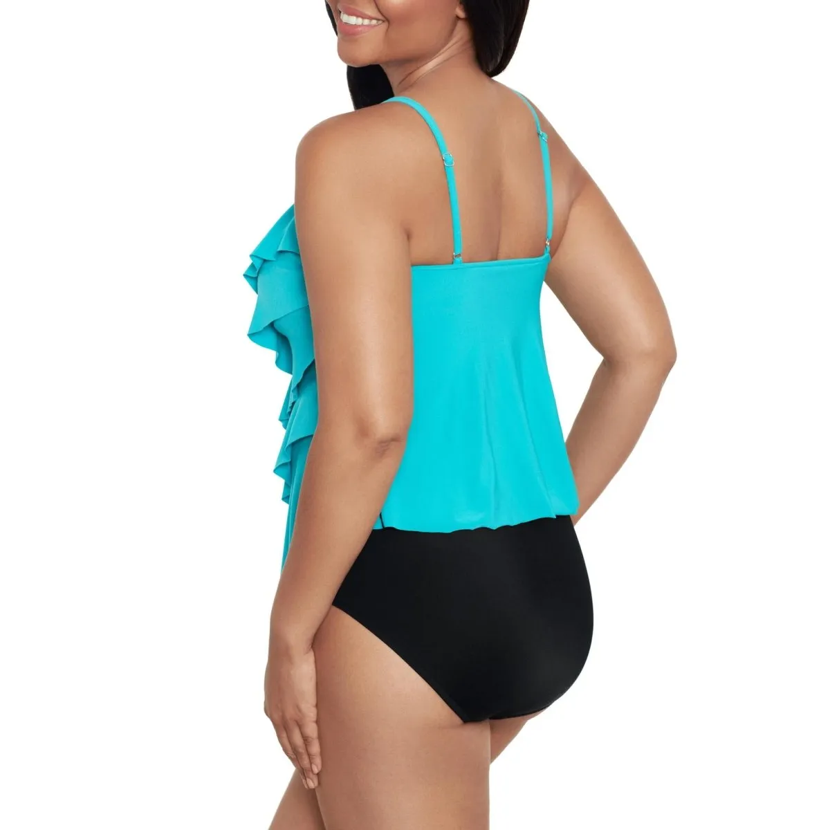 TRIMSHAPER SOLID RACHEL LAYERED TANKINI