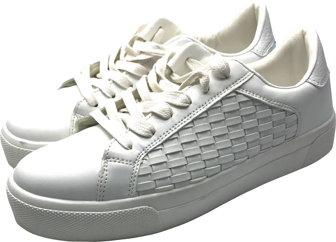 Tu Sainsburys White Weave Side Panel Trainers UK 7 EU 40 👠