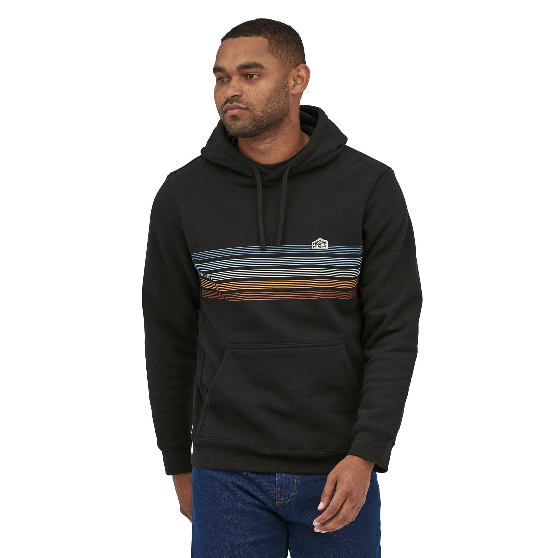 Unisex Line Logo Ridge Stripe Uprisal Hoody - Recycled Polyester & Recycled Cotton