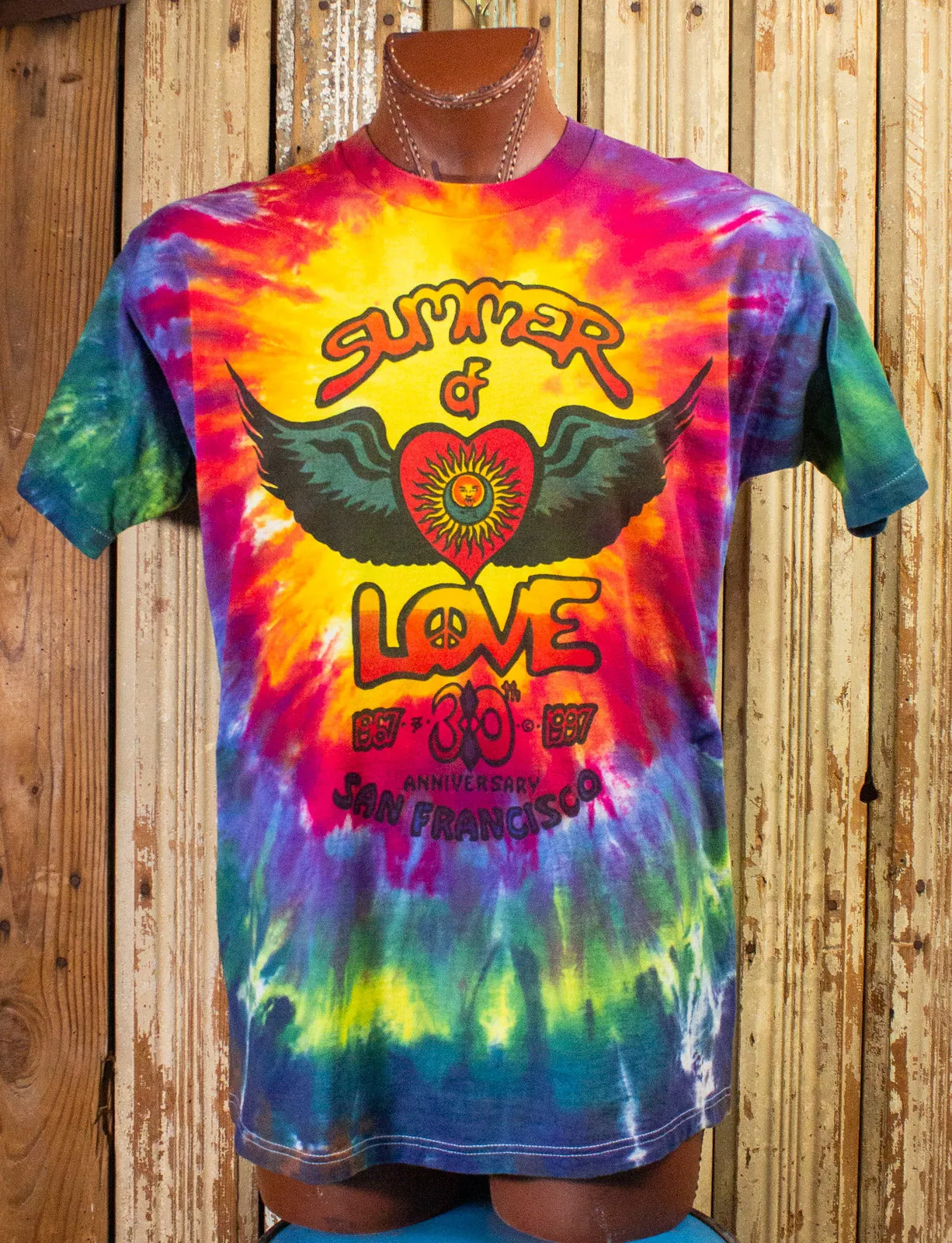 Vintage Summer Of Love 30th Anniversary Graphic T Shirt 1997 Tie Dye XL