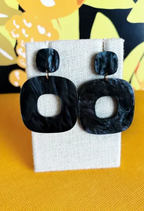 Wasting Time Earrings in Black