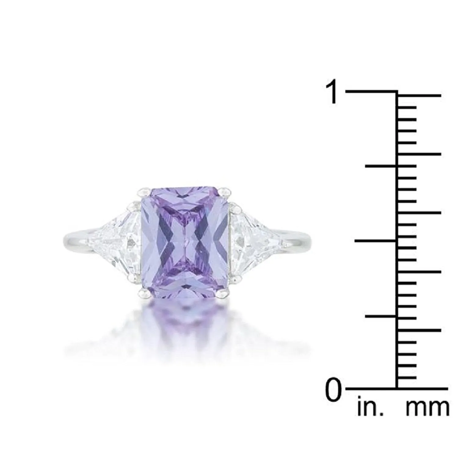 WildKlass Classic Lavender White Gold Rhodium Plated Engagement Ring