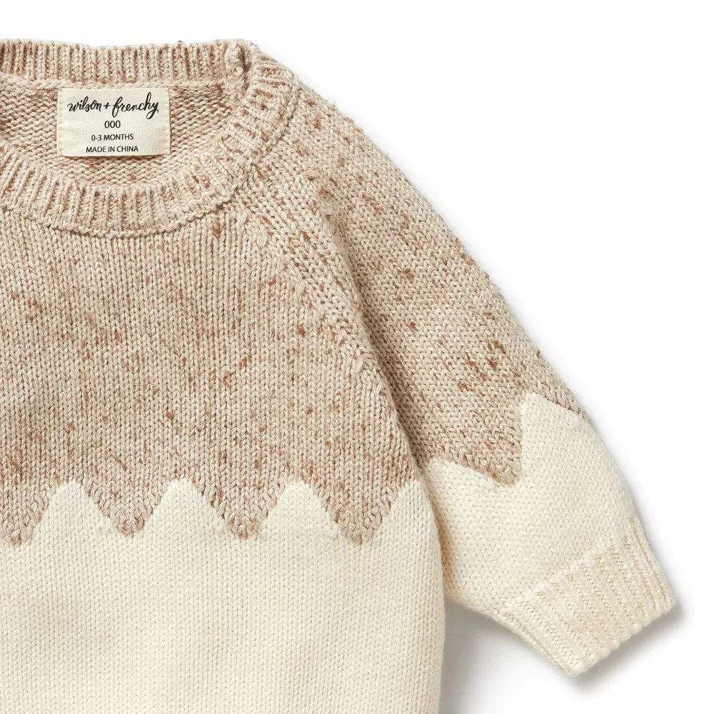 Wilson & Frenchy Jacquard Jumper - Almond Fleck