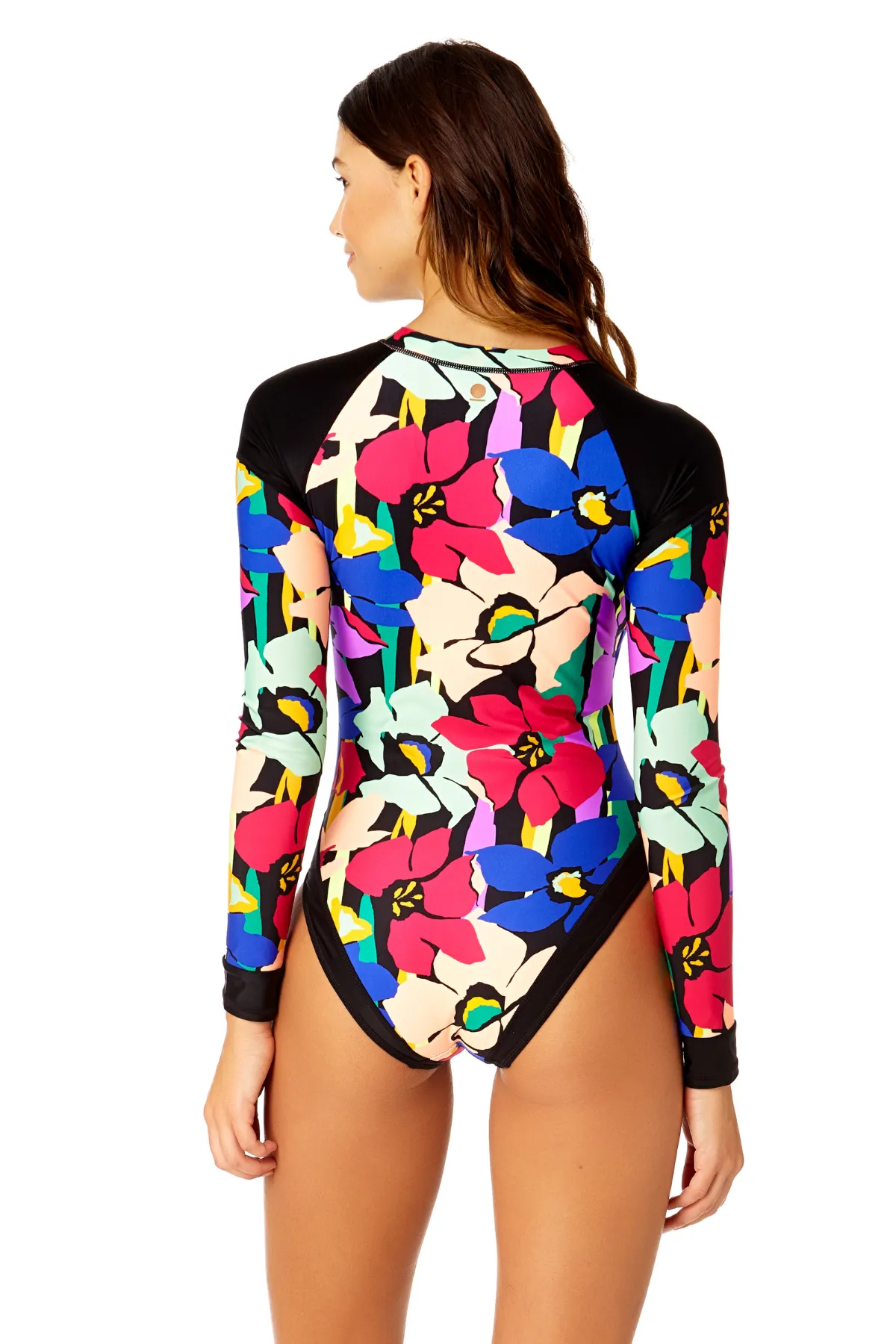 Women's Barbados Bloom Zip Front Rashguard One Piece Swimsuit