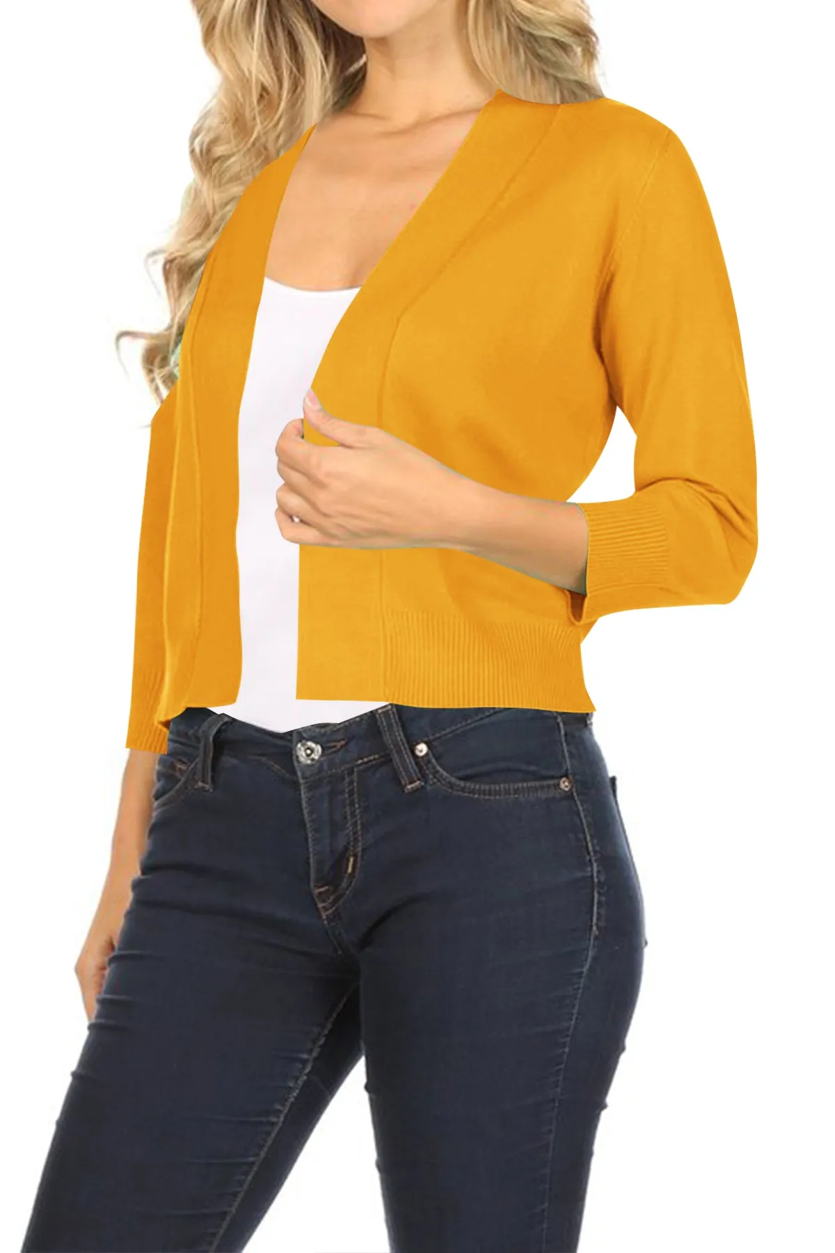 Women's Casual Open Front Office Wear Bolero Cardigan