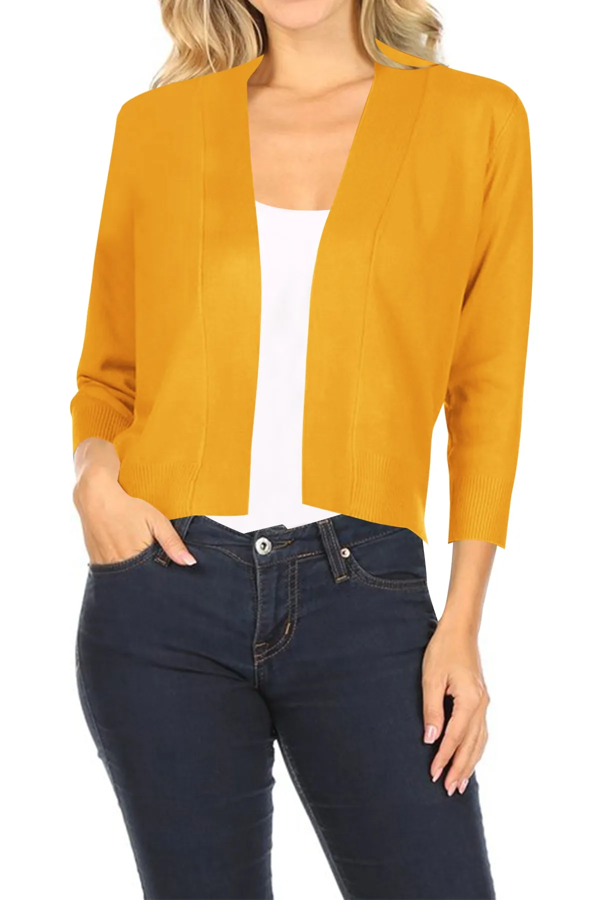 Women's Casual Open Front Office Wear Bolero Cardigan