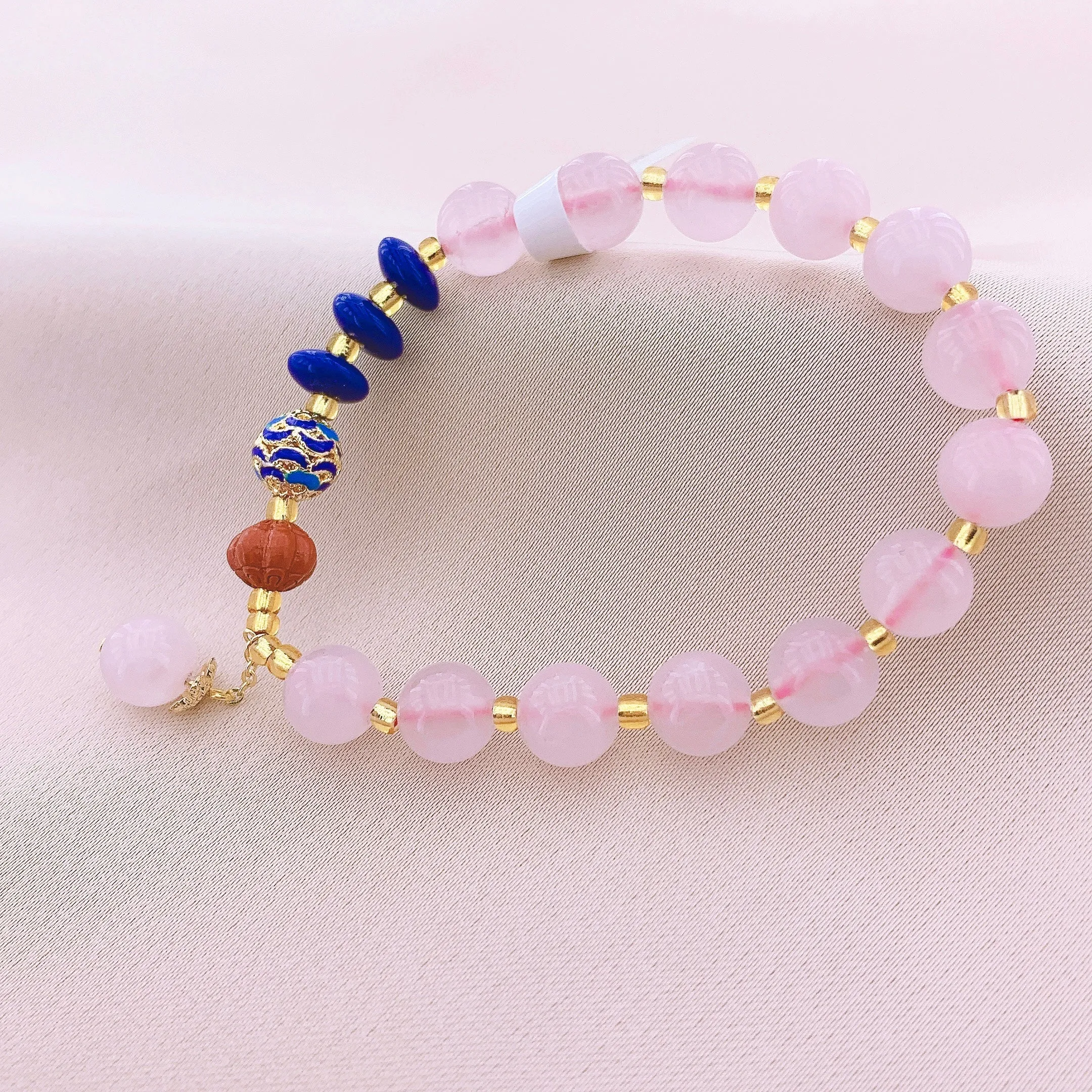 Women's Fashion Rose Quartz Beads Gemstone Bracelet