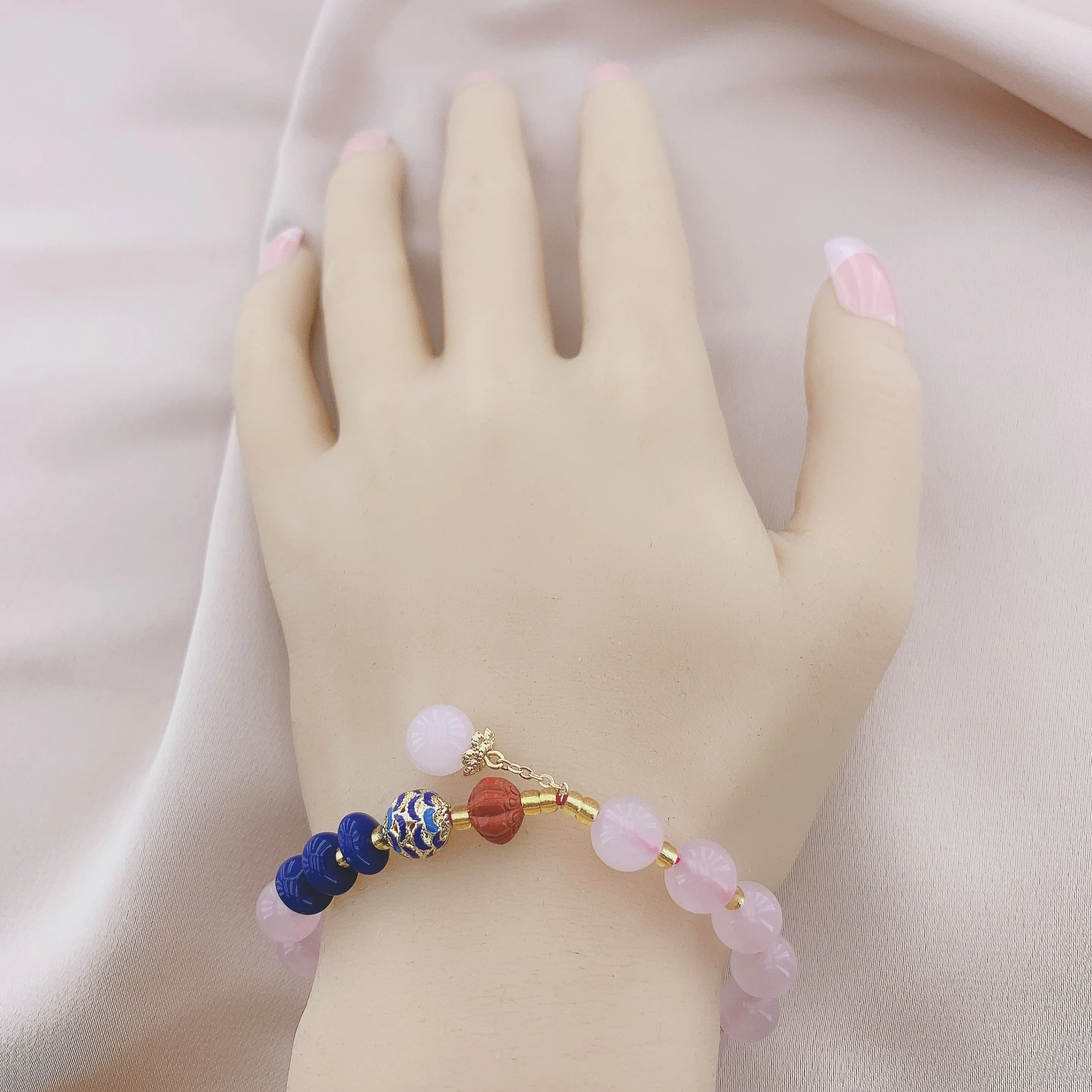 Women's Fashion Rose Quartz Beads Gemstone Bracelet