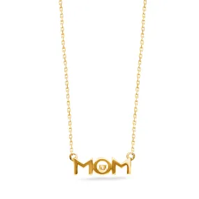 Yellow Gold Diamond Eternal Mom Necklace